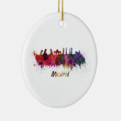 Madrid skyline in waterverf keramisch ornament (Rechts)