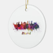 Madrid skyline in waterverf keramisch ornament (Links)