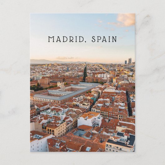 Madrid Spain Aerial Cityscape (Vertical) Travel  Briefkaart (Voorkant)