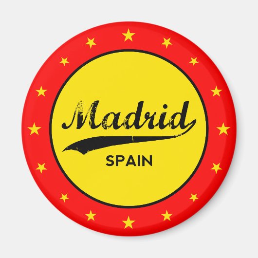 Madrid, Spain, circle, red Magneet (Voorkant)