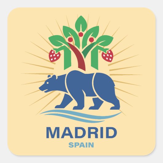 Madrid Spain Europe Vierkante Sticker (Voorkant)