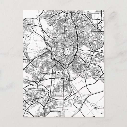 Madrid Spain Map Briefkaart (Voorkant)
