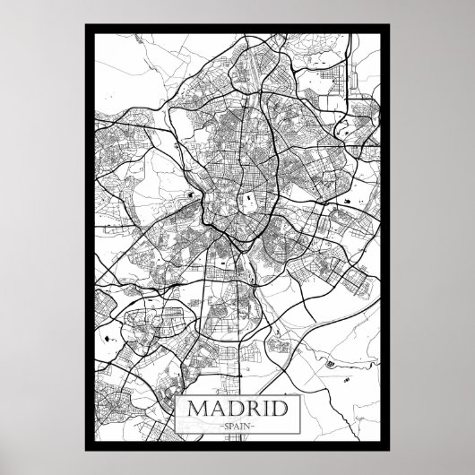 Madrid Spain Map Poster (Voorkant)