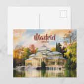 Madrid Spain Palacio de Cristal Watercolor Travel Briefkaart (Voorkant / Achterkant)
