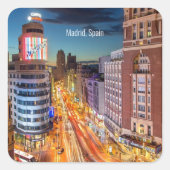 Madrid, Spain scenic photograph, Vierkante Sticker (Voorkant)