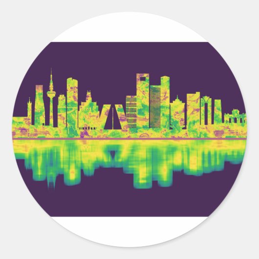 Madrid Spain Skyline Ronde Sticker (Voorkant)