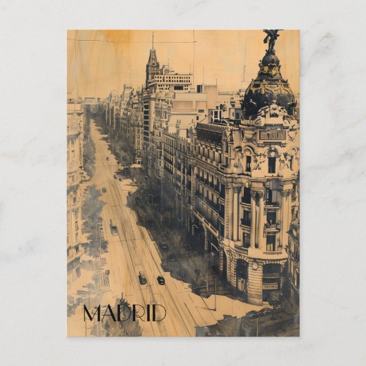 Madrid Spain Travel Briefkaart (Voorkant)