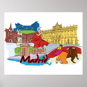 Madrid Spain Travel Poster