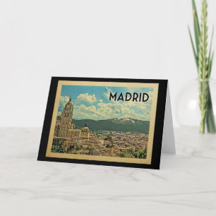 Madrid Spain Vintage Travel Kaart