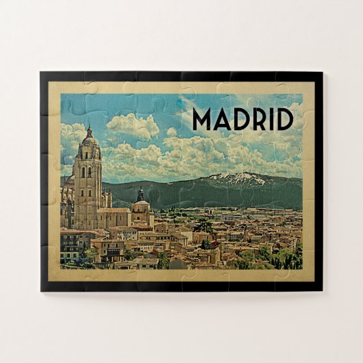 Madrid Spain Vintage Travel Legpuzzel (Horizontaal)
