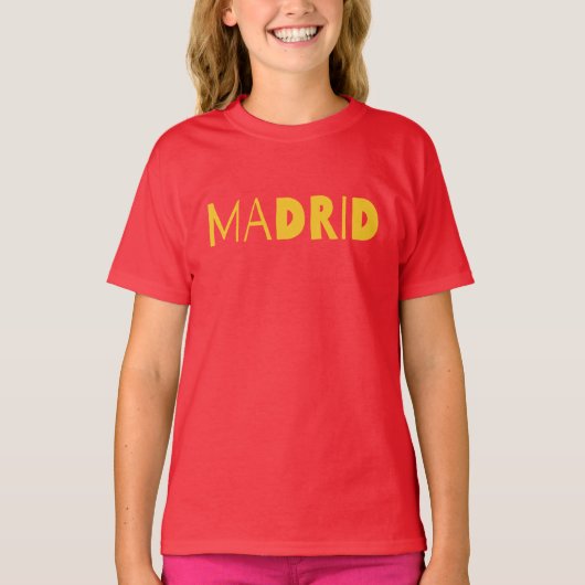 Madrid Spanish city typography logo design. T-shirt (Voorkant)