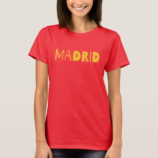 Madrid Spanish city typography logo design. T-shirt (Voorkant)