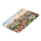 Madrid Spanje Architectuur Aquarel Schilderij Magneet (Linkerzijde)