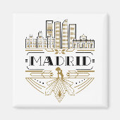 Madrid Spanje Art Deco Souvenir Aesthethetic Magneet (Voorkant)