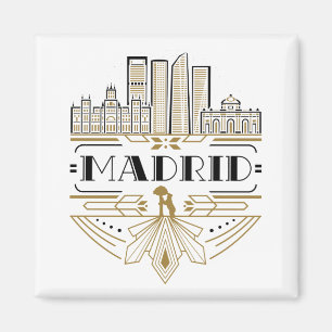 Madrid Spanje Art Deco Souvenir Aesthethetic Magneet