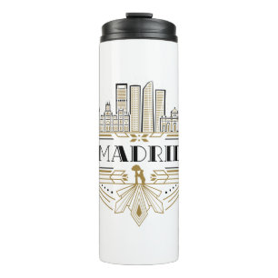 Madrid Spanje Art Deco Souvenir Aesthethetic Thermosbeker