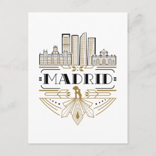 Madrid Spanje Art Deco Souvenir Esthetisch Briefkaart