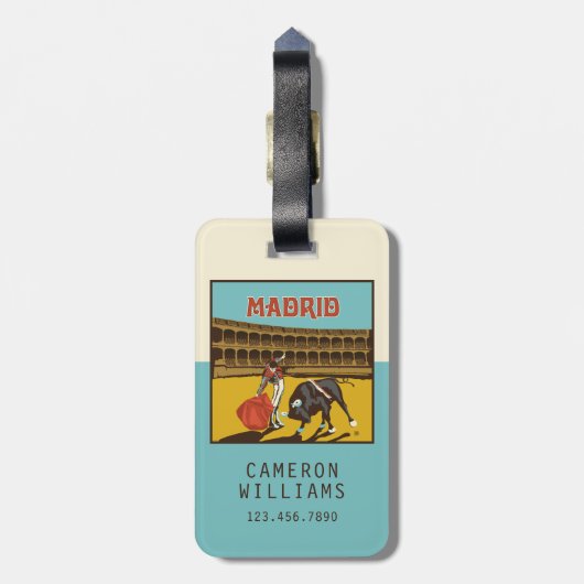 Madrid, Spanje Bagagelabel (Achterkant verticaal)