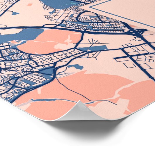 Madrid - Spanje Breezy City Map Poster (Hoek)