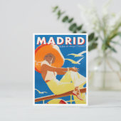 Madrid Spanje briefkaart van het vintage-tarief (Staand voorkant)