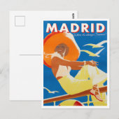 Madrid Spanje briefkaart van het vintage-tarief (Voorkant / Achterkant)