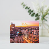 Madrid Spanje Capitol City Skyline Briefkaart (Staand voorkant)
