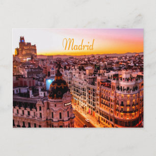 Madrid Spanje Capitol City Skyline Briefkaart