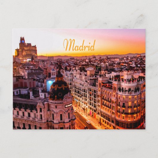 Madrid Spanje Capitol City Skyline Briefkaart (Voorkant)