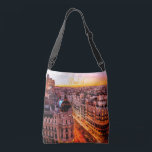 Madrid Spanje Capitol City Skyline Crossbody Tas<br><div class="desc">Madrid Spanje Capitol City SkylineBeauful Oranje Light</div>