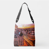 Madrid Spanje Capitol City Skyline Crossbody Tas (Voorkant)