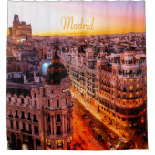 Madrid Spanje Capitol City Skyline Douchegordijn (Voorkant)