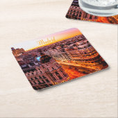 Madrid Spanje Capitol City Skyline Kartonnen Onderzetters (Schuin)
