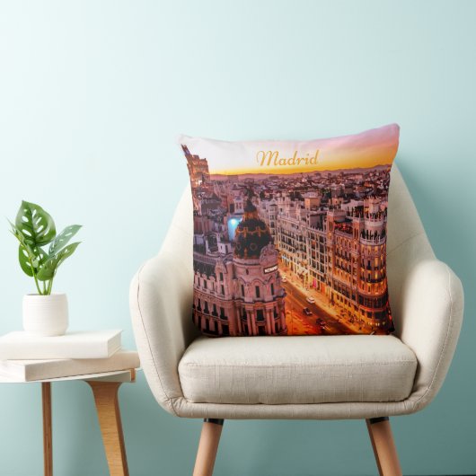 Madrid Spanje Capitol City Skyline Kussen (Stoel)
