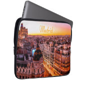 Madrid Spanje Capitol City Skyline Laptop Sleeve (Voorkant Rechts)