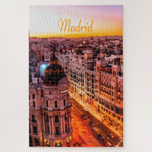 Madrid Spanje Capitol City Skyline Legpuzzel (Verticaal)