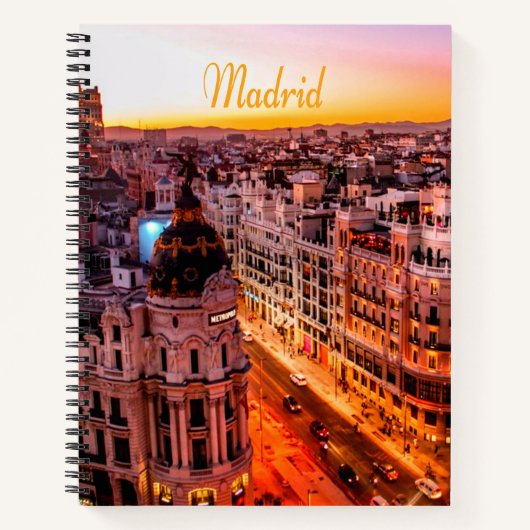 Madrid Spanje Capitol City Skyline Notitieboek (Voorkant)