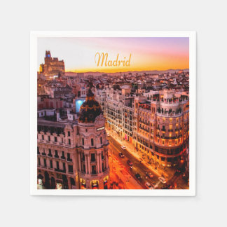 Madrid Spanje Capitol City Skyline Servet