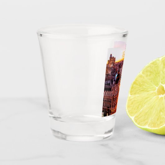 Madrid Spanje Capitol City Skyline Shot Glas (Links)