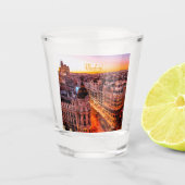 Madrid Spanje Capitol City Skyline Shot Glas (Voorkant)