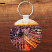 Madrid Spanje Capitol City Skyline Sleutelhanger (Voorkant)