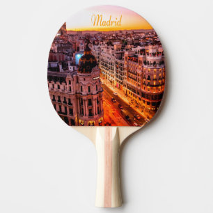 Madrid Spanje Capitol City Skyline Tafeltennisbatje