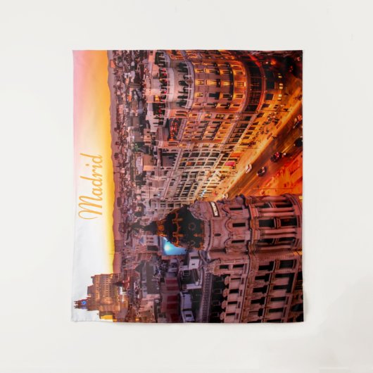 Madrid Spanje Capitol City Skyline Wandkleed (Voorkant)