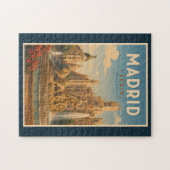 Madrid Spanje Cibeles Fontein Illustratie Reizen Legpuzzel (Horizontaal)