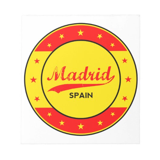 Madrid, Spanje, cirkel, rood Notitieblok (Voorkant)