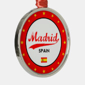 Madrid, Spanje, cirkel, wit Metalen Ornament (Rechts)