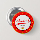 Madrid, Spanje, cirkel, wit Ronde Button 5,7 Cm (Voorkant /achterkant)