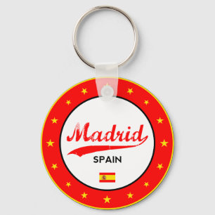 Madrid, Spanje, cirkel, wit Sleutelhanger