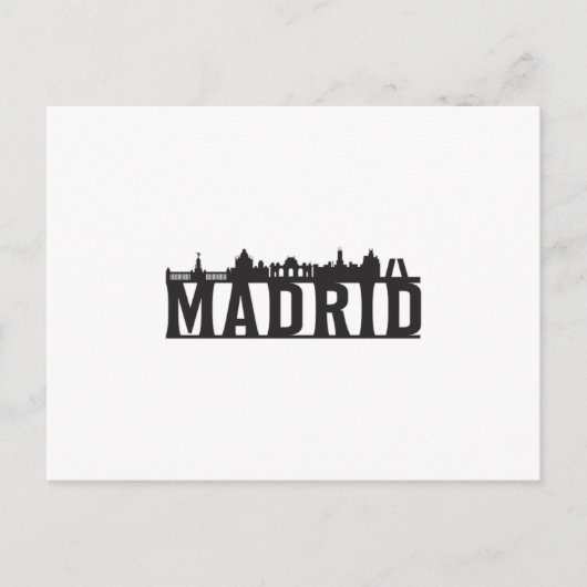 Madrid Spanje City Skyline Cityscape Trip Cadeau I Briefkaart (Voorkant)