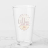 Madrid Spanje City Skyline Embleem Glas (Achterkant)