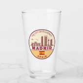 Madrid Spanje City Skyline Embleem Glas (Voorkant)